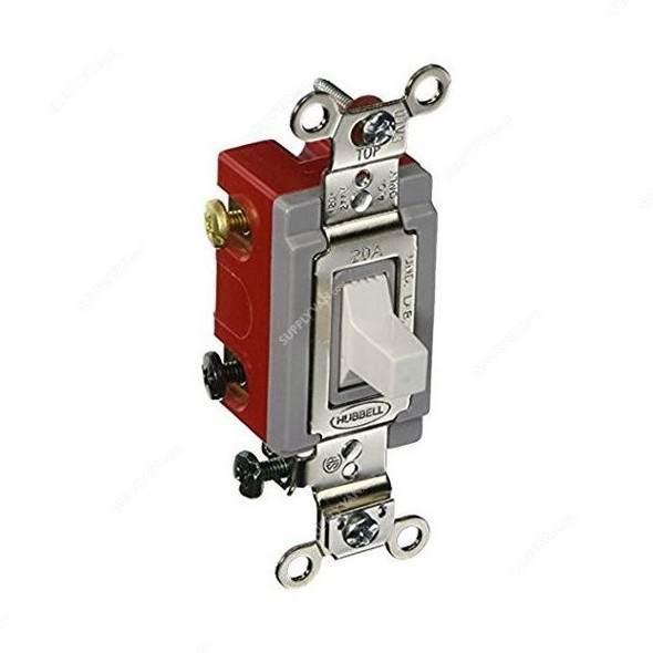 Hubbell 4 Way Toggle Switch, HUBHBL1385W, 20A, 120-277VAC