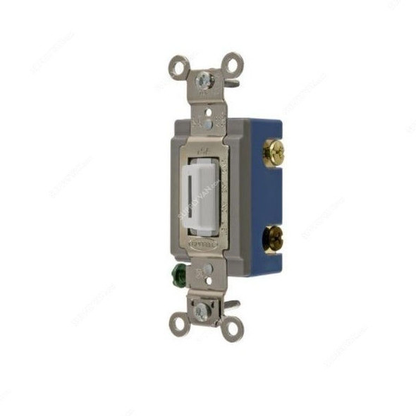 Hubbell 3 Way Toggle Switch, HUBHBL1203LW, 15A, 120-277VAC