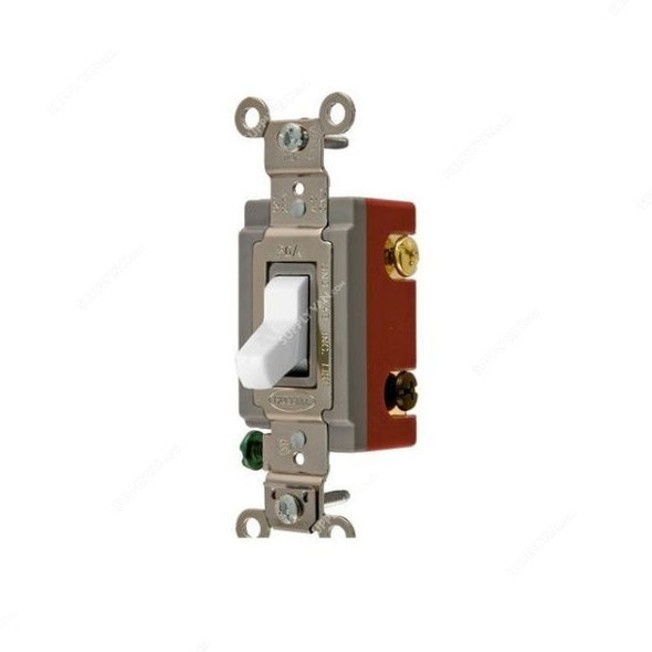 Hubbell 4 Way Toggle Switch, HUBHBL1224WU, 20A, 120-277VAC