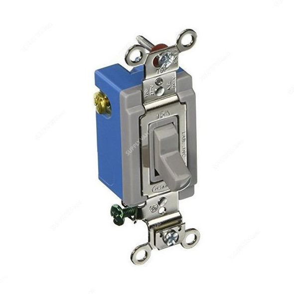 Hubbell 3 Way Toggle Switch, HUBHBL1203GY, 15A, 120-277VAC