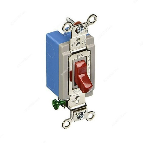 Hubbell 2 Way Toggle Switch, HUBHBL1201R, 15A, 120-277VAC