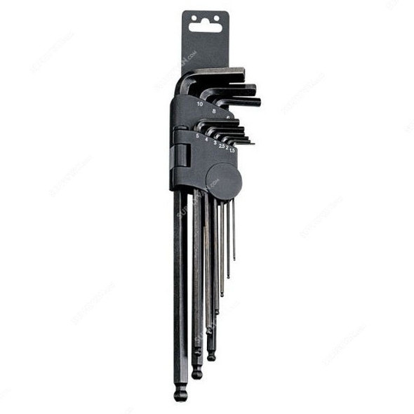 Genius 9Pcs Metric Wobble Hex Key Wrench Set, HK-009MB, 9PCS