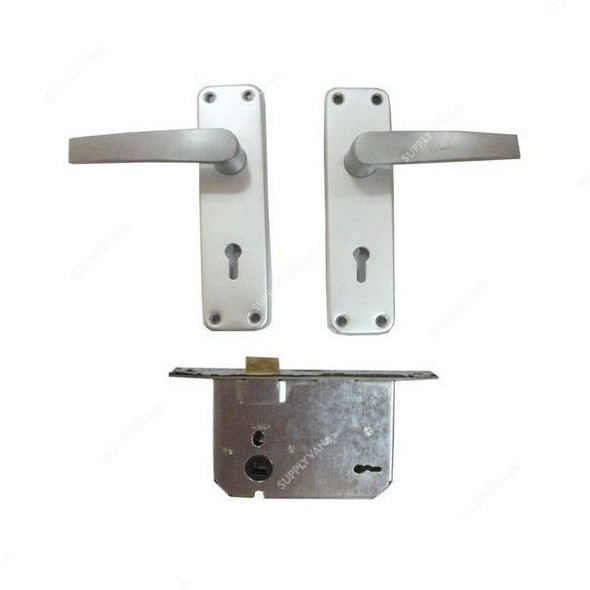 Vertex Door Lock With Handles, VXDH-EA33, Silver