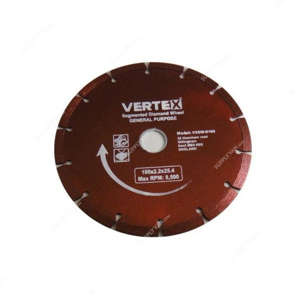 Vertex Diamond Cutting Wheel, VXDW-D180, 180MM