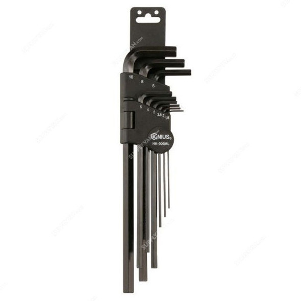 Genius Metric Long Hex Key Wrench Set, HK-009ML, 9PCS