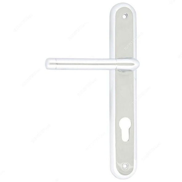 Cal Lever Handle With Lock, Silver, Chrome