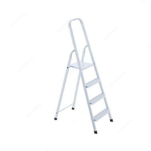 Robustline Step Ladder, 4 Steps, Steel, White