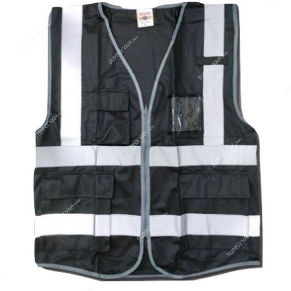 Taha Safety Vest, Sj Solid, Black, XL