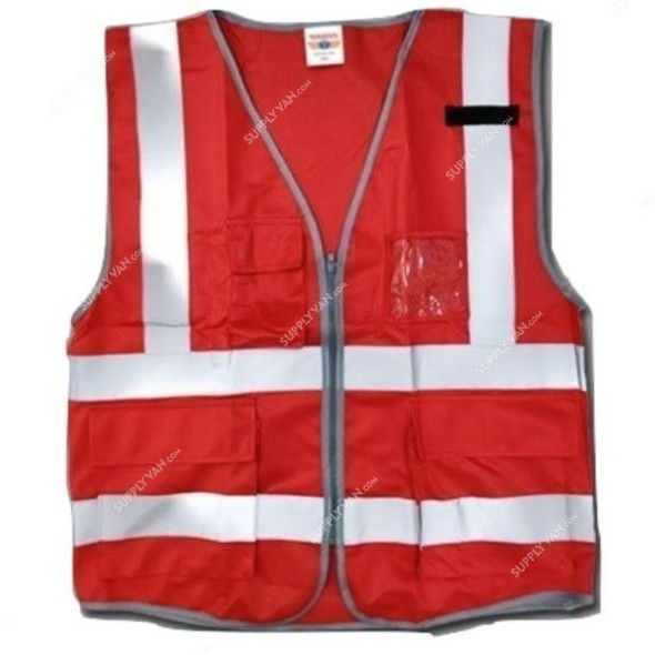 Taha Safety Vest, Sj Solid, Red, XXL