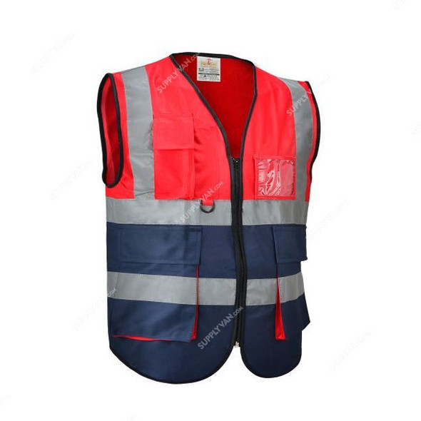 Empiral Safety Vest, E108073301, Dazzle, Red and Navy Blue, S