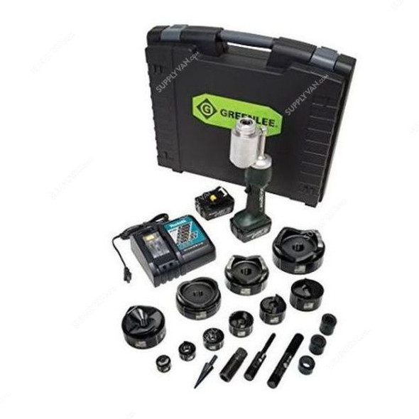 Greenlee Battery Powered Punch Driver Kit W/ Conduit Punch Set, LS100L11SB4, 1/2-4 Inch