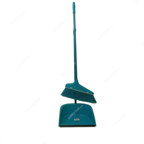 Moonlight Long Handle Dust Pan With Broom, 58046, 76CM, Red