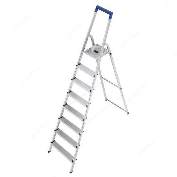 Hailo Platform Step Ladder, HLO-8120-801, L20 Easyclix, Aluminium, 1 Side, 345CM, 8 Steps