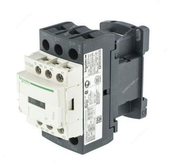 Schneider Electric Contactor, LC1D25M7, 220VAC, 3P, 25A