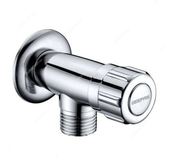 Geepas Angle Valve, GSW61022, Zinc Alloy, Silver