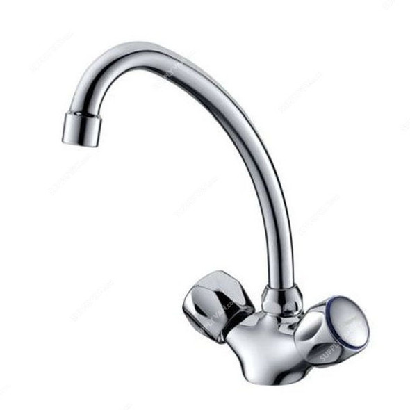 Geepas Dual Handle Sink Mixer, GSW61024, Brass, Silver