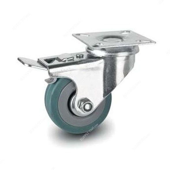 Brake Plate Caster, 006065, Light Duty, 6.5CM, 45Kg