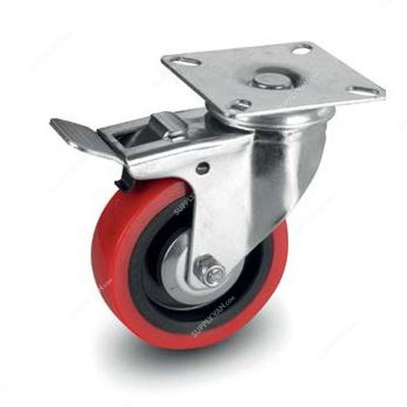 Brake Plate Caster, 23050, Light Duty, 5CM, 35Kg