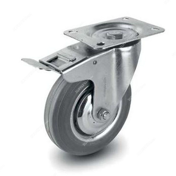 Brake Plate Caster, 006100, Medium Duty, 10CM, 75Kg