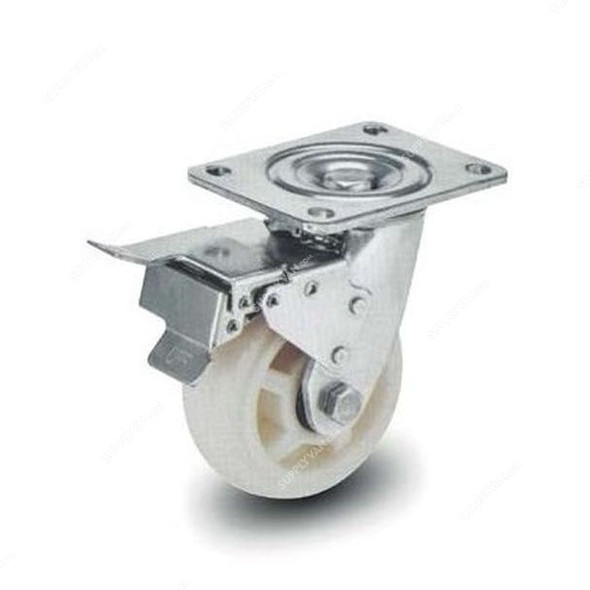 Brake Plate Caster, 55100, Heavy Duty, 10CM, 280Kg