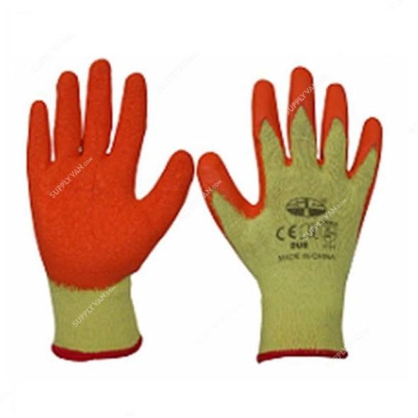Sci Latex Coated Gloves, DUS, Size10, Orange, PK12