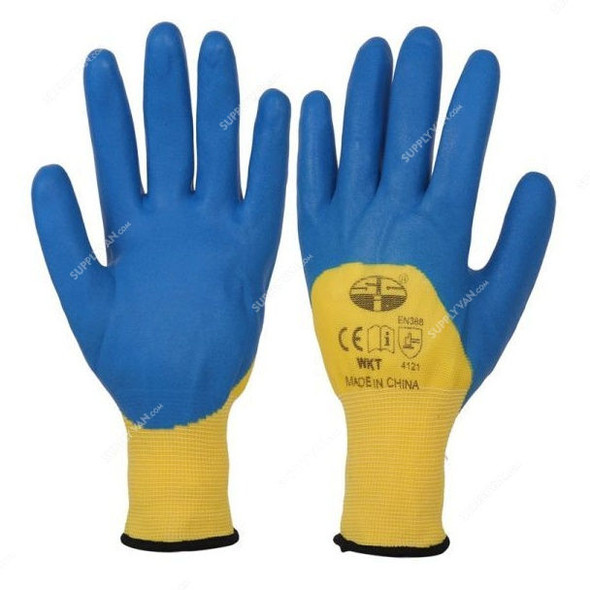 Sci Latex Coated Gloves, WKT, Size10, Blue, PK12