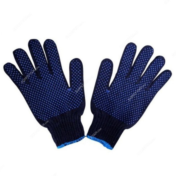 Double Side Dotted Gloves, BDD, Free Size, Blue, PK12