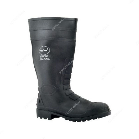 Vaultex Steel Toe Gumboots, RBS, Size43, Black, Mid Calf