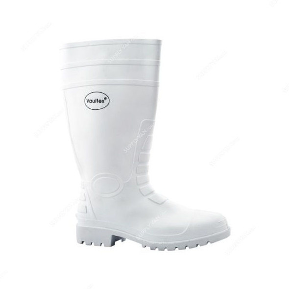 Vaultex Steel Toe Gumboots, RBW, Size39, White, Mid Calf