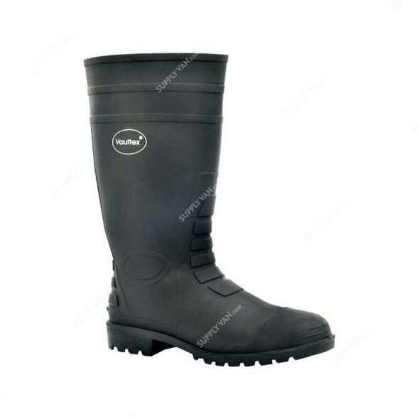 Vaultex Steel Toe Gumboots, RBB, Size38, Black, Mid Calf