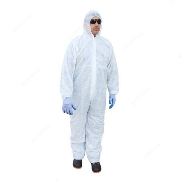 Vaultex Disposable Coverall, DCL, 40GSM, L, White