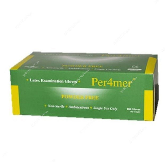 Per4mer Powder Free Examination Gloves, M, PK100