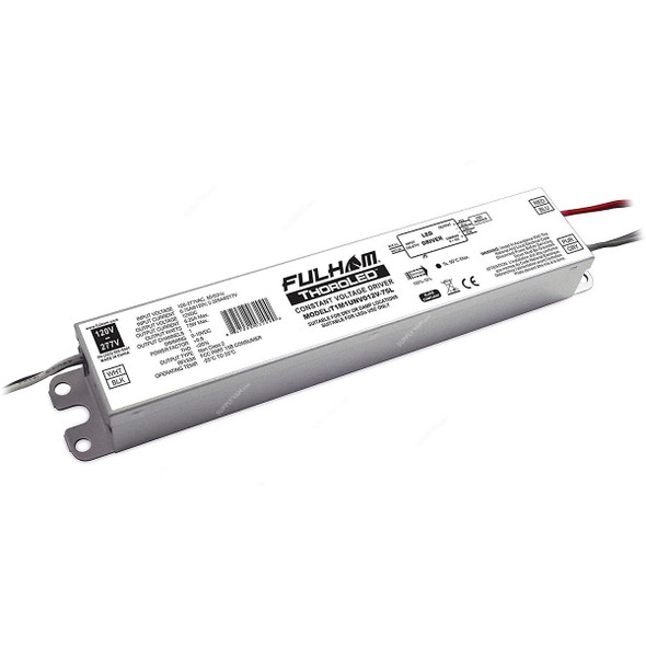 Fulham Constant Voltage LED Driver, T1M1UNV012V-75L, ThoroLed, 0-6A, 75W