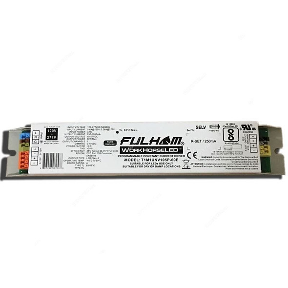 Fulham Constant Current LED Driver, T1M1UNV105P-60E, ThoroLed, 1.4A, 60W
