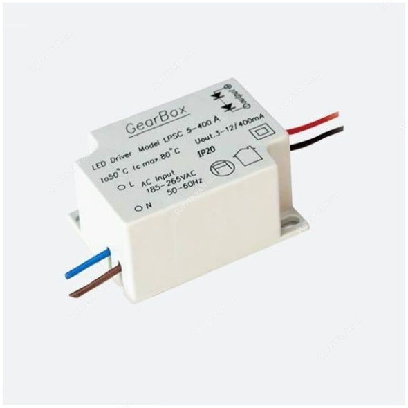 Gearbox LED Driver, LPSC5-400A, 3-12VDC, 5W