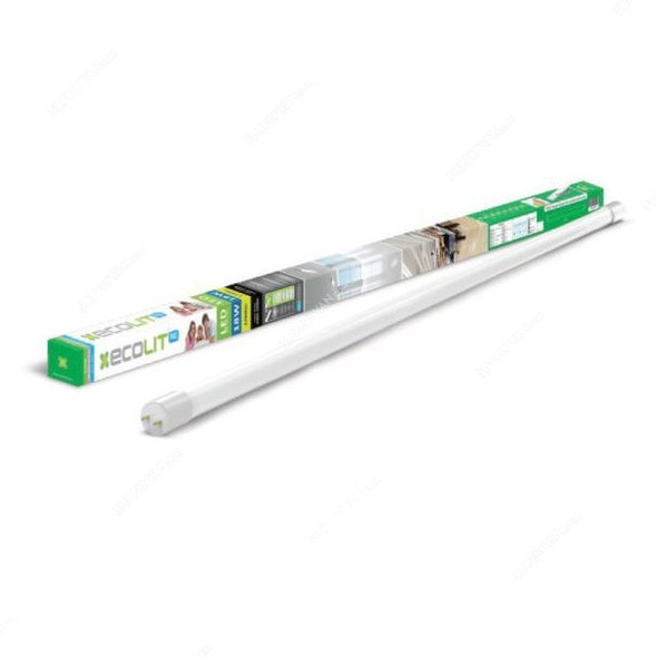 Ecolit LED Tube Light, EL6539W, Milky, 2 Feet, 9W, 2900-3200K