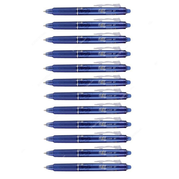 Pilot Erasable Rollerball Pen, BLRT-FR-7-L, Frixion Clicker, 0.7MM, Blue, PK12