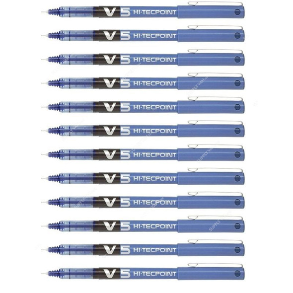 Pilot Rollerball Pen, BX-V5-L, Hi-Tecpoint, 0.5MM, Blue, PK12