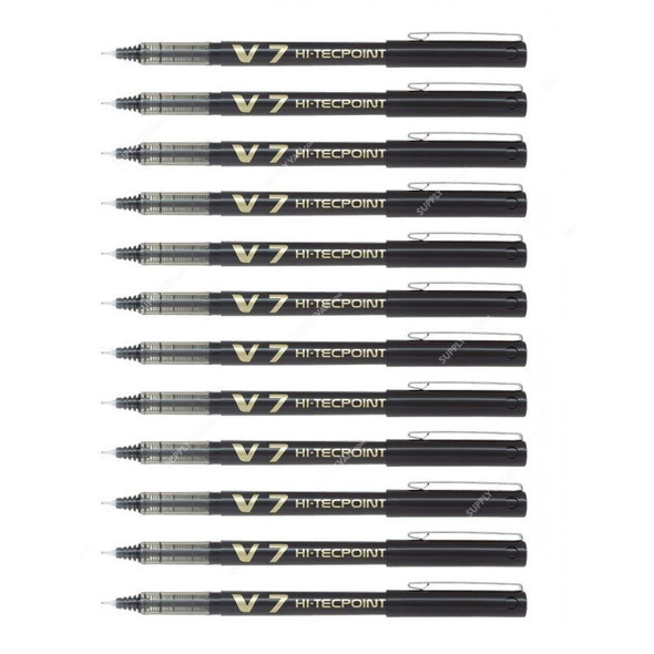 Pilot Rollerball Pen, BX-V7-B, Hi-Tecpoint, 0.7MM, Black, PK12