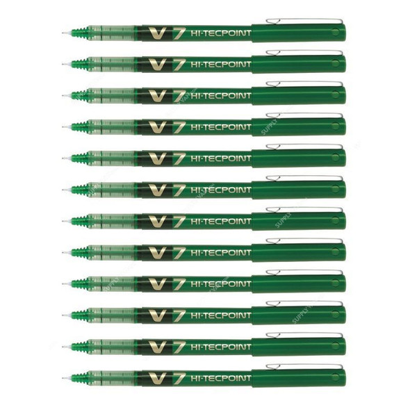 Pilot Rollerball Pen, BX-V7-G, Hi-Tecpoint, 0.7MM, Green, PK12