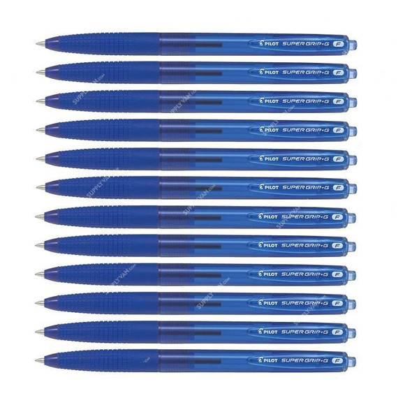 Pilot Retractable Ballpoint Pen, BPGG-8RF-L, Super Grip G, 0.7MM, Blue, PK12