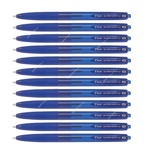 Pilot Retractable Ballpoint Pen, BPGG-8RM-L, Super Grip G, 1MM, Blue, PK12