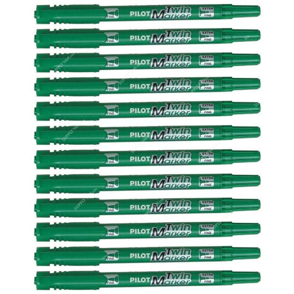 Pilot Twin Marker, SCATM-G, Green, PK12