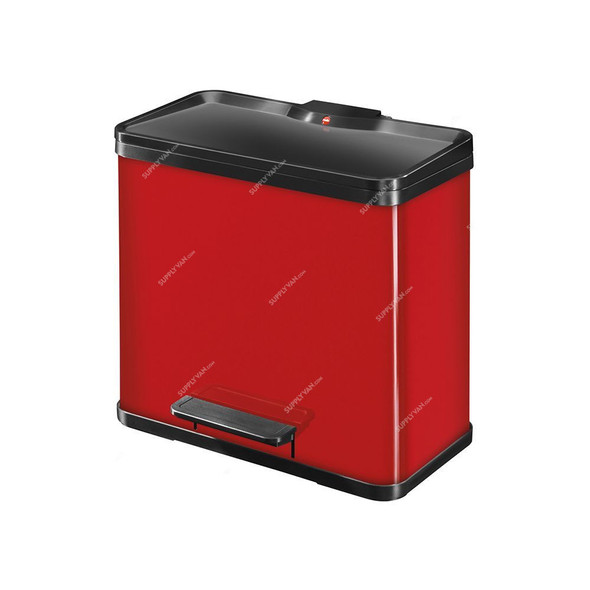 Hailo Pedal Waste Bin, HLO-0630-240, Oko Duo Plus L, 26 Litres, Red