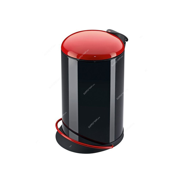 Hailo Pedal Waste Bin, HLO-0516-920, TopDesign M, 13 Litres, Black and Red