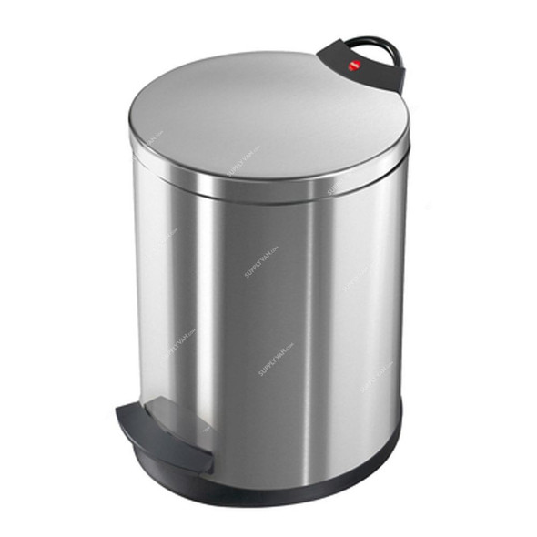 Hailo Pedal Waste Bin, HLO-0513-034, Pedal Waste Bin T2 M, 11 Litres, Silver