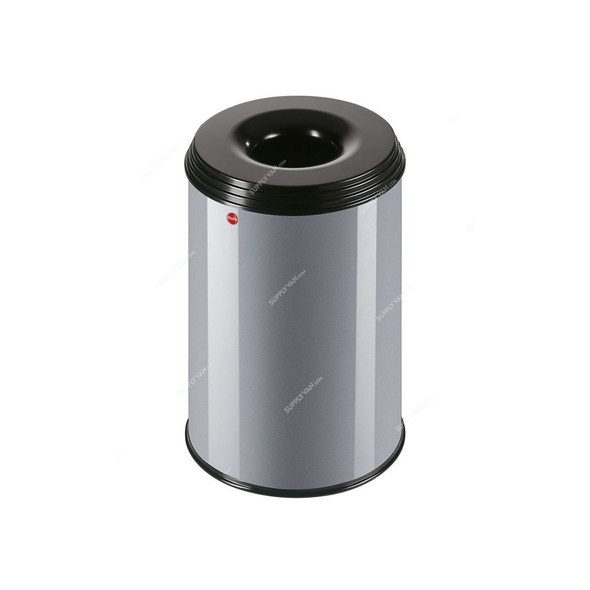 Hailo Waste Bin, HLO-0930-652, ProfiLine Safe L, 30 Litres, Silver