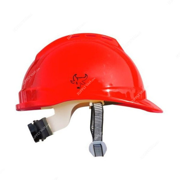 Pitbull Safety Helmet With Pinlock Plastic Suspension, Free Size, Red