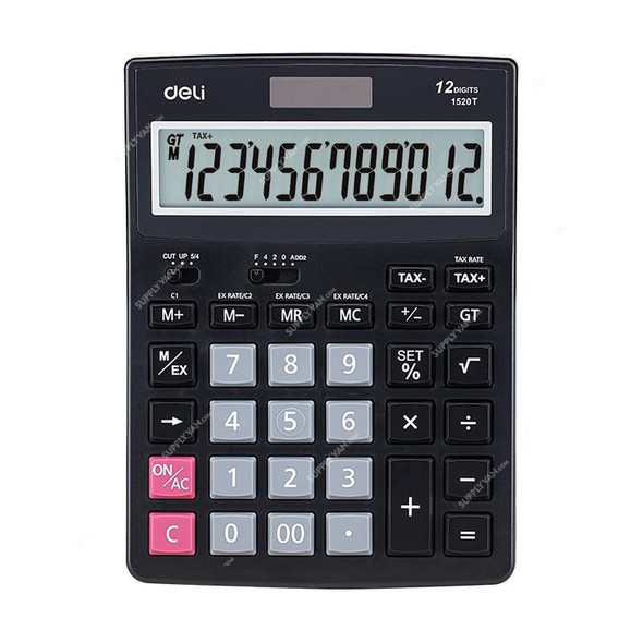 Deli Portable Calculator, E1520T, LCD, 12 Digits