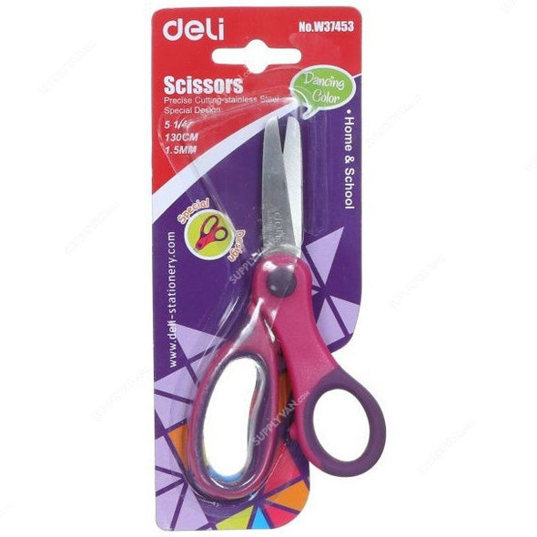 Deli Scissor, E37453, 130MM, Magenta/Purple
